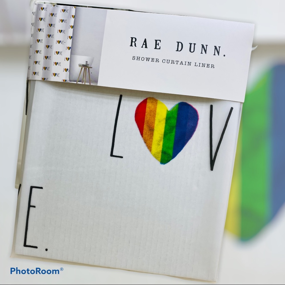 Rae Dunn Pride LOVE Shower Curtain Liner NEW 72x72